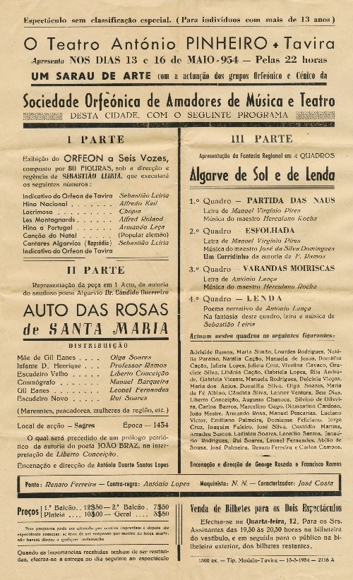 Teatro Antonio Pinheiro Tavira Sebastiao Leiria