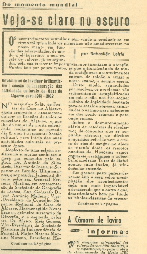 Veja se Claro no Escuro Sebastiao Leiria